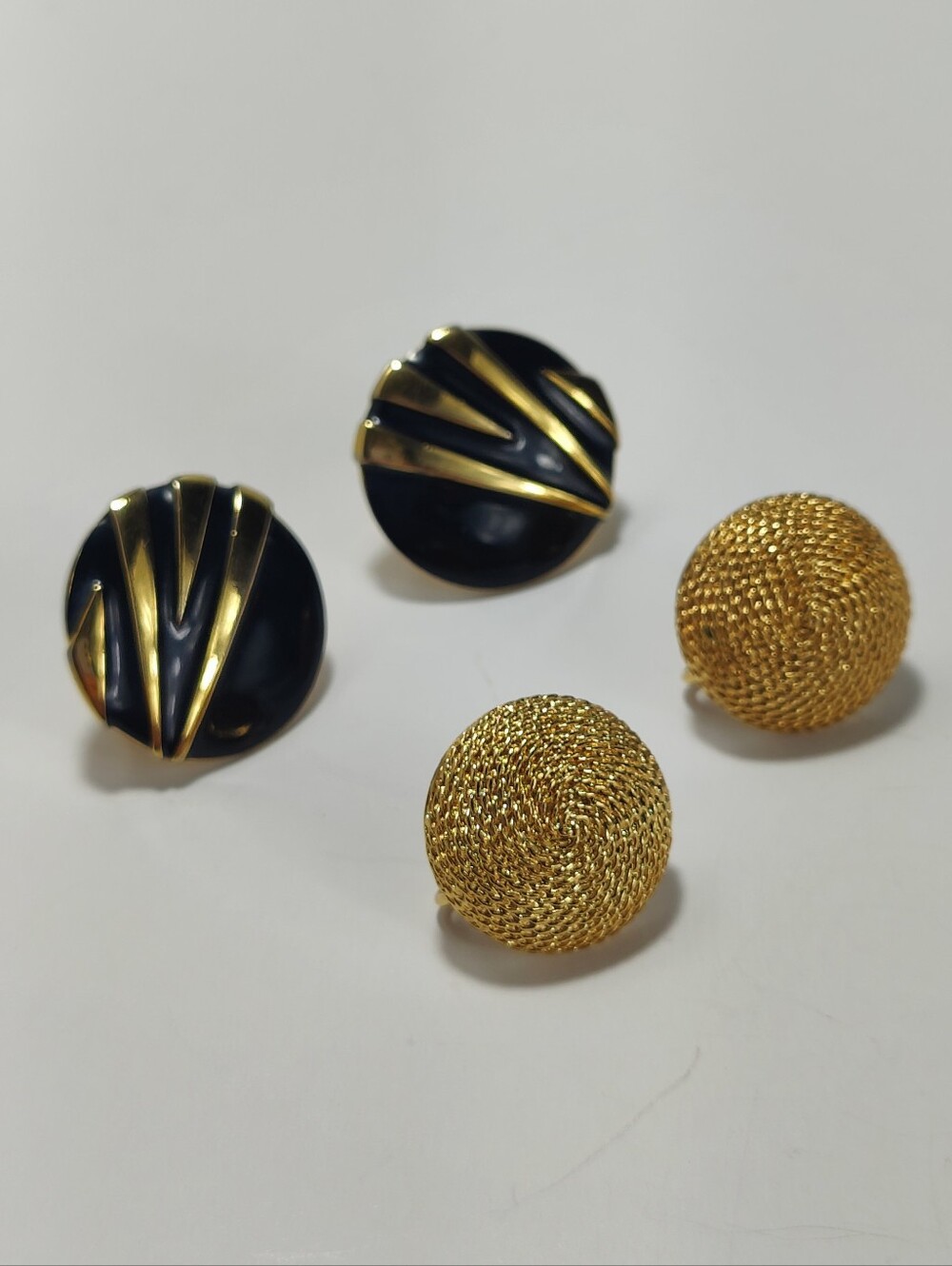 Napier 2 Pair Earrings Bundle Gold Tone Clip On Screw Back Earrings